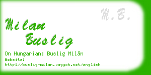 milan buslig business card